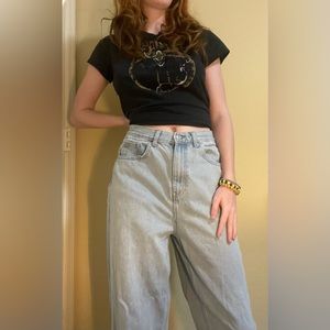 90s baggy slightly ripped jeans